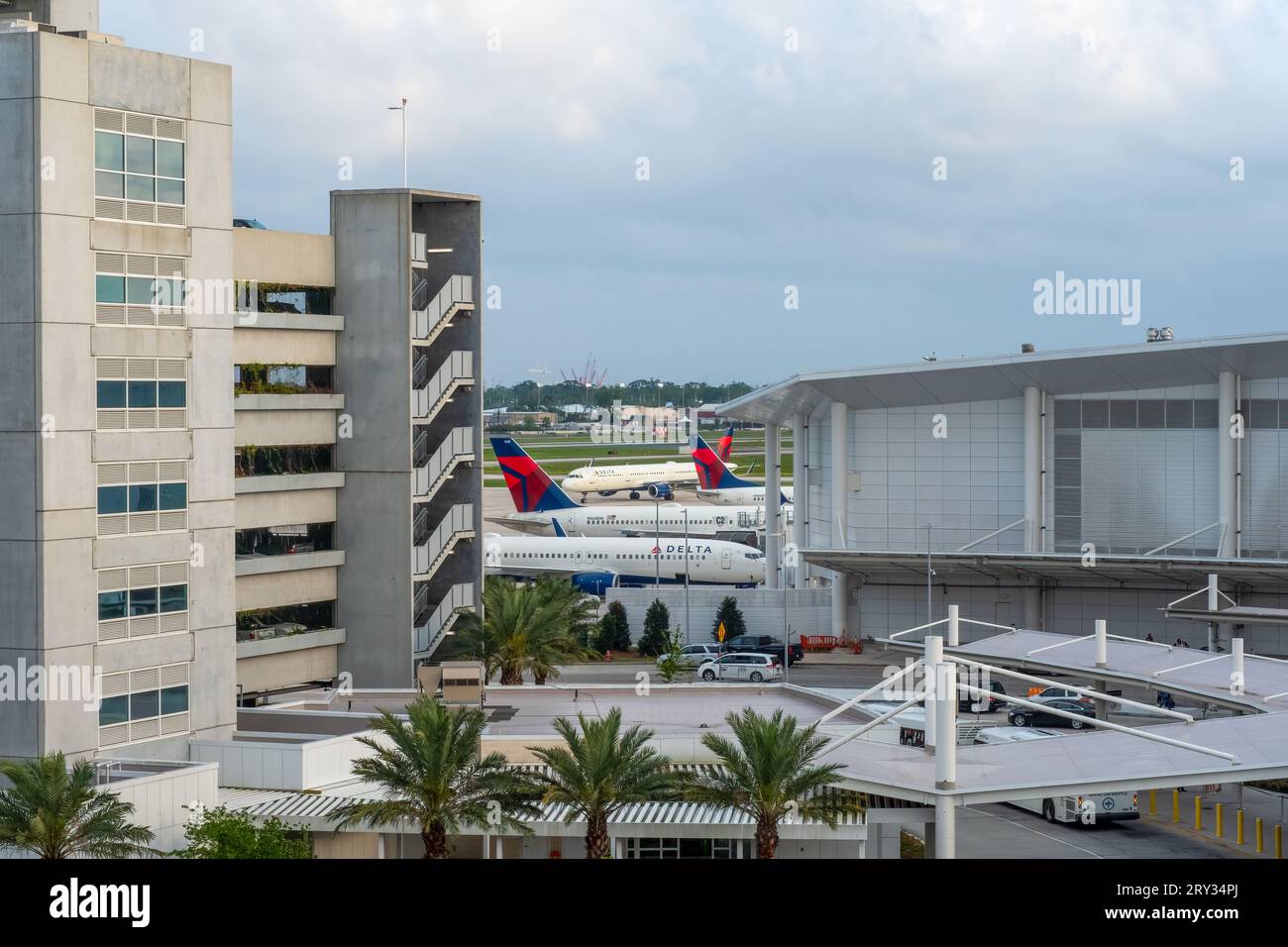 NEW ORLEANS, LA, USA MARCH 31, 2023 Delta passenger planes at the