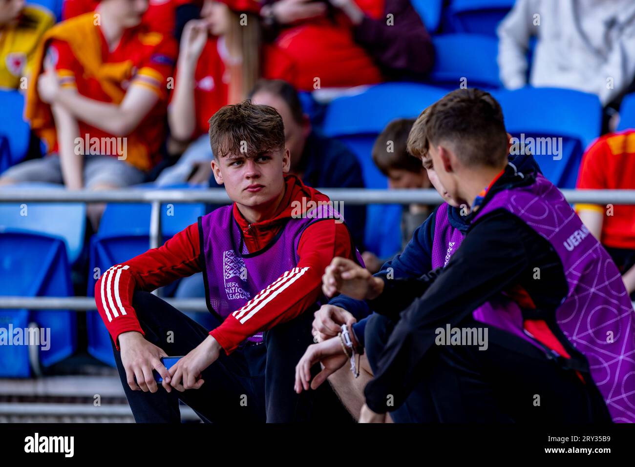Cardiff, Wales  - 11 June 2022: UEFA Nations League fixture between Wales and Belgium at the Cardiff City Stadium. Score 1-1 Stock Photo