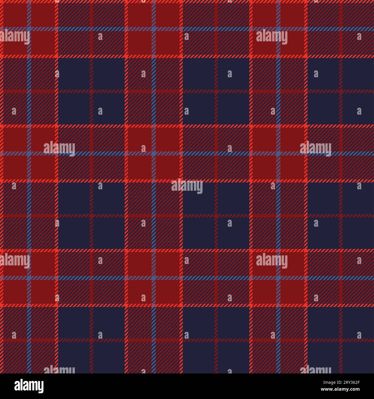 Traditional plaid (tartan) seamless pattern. Scottish kilt textile. Two colors( red and blue). Stock Vector