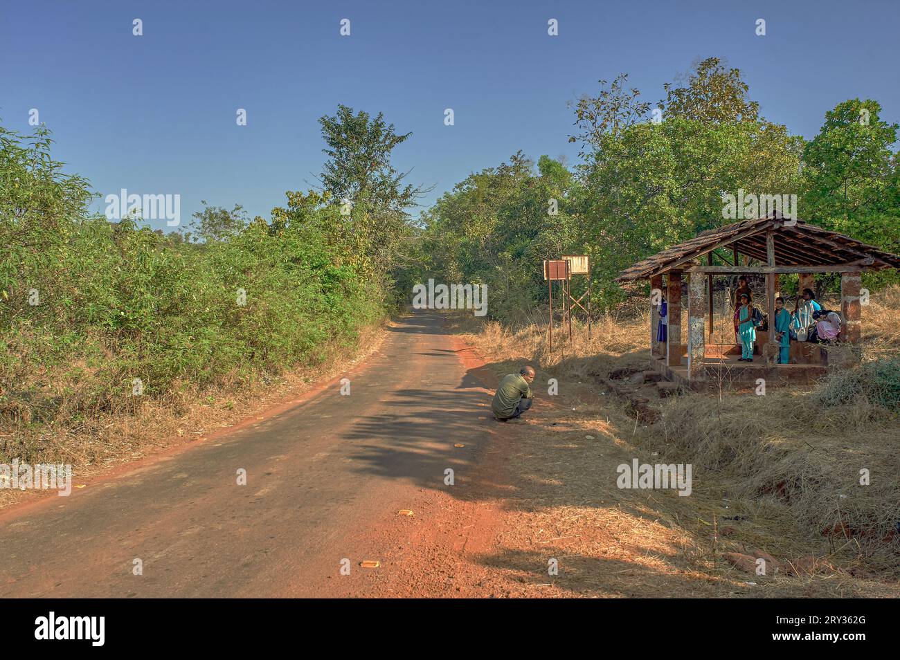 01 25 2011 Vintage Village Bus Stand Palavani, Mandangad, Ratnagiri, Maharashtra, India, Asia Stock Photo