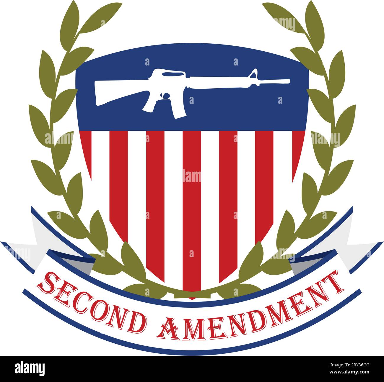 American patriotic emblem.Second amendment-U.S. constitution Stock Vector