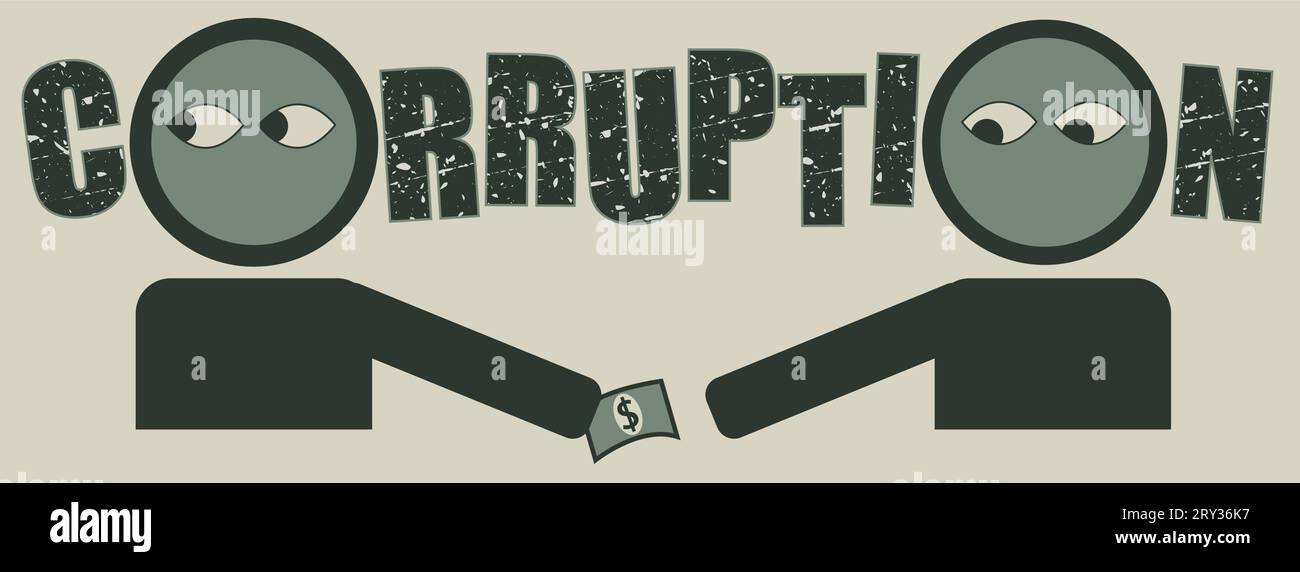 Bribery and corruption artwork concept Stock Vector