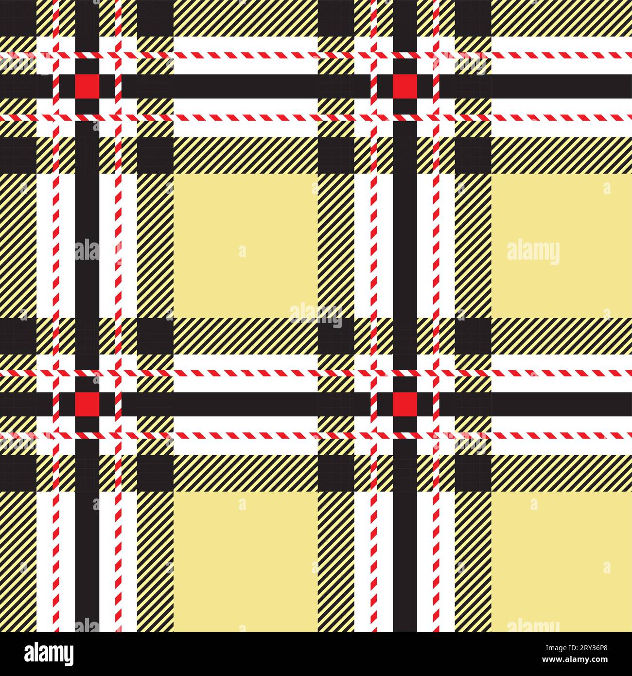 Plaid seamless pattern. Beige, red, black and white Stock Vector