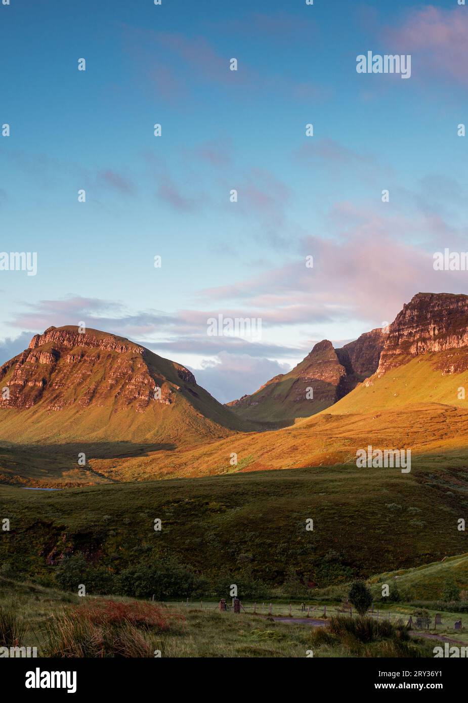Scenic view of the Trotternish Ridge from near the Quiraing on the Isle ...