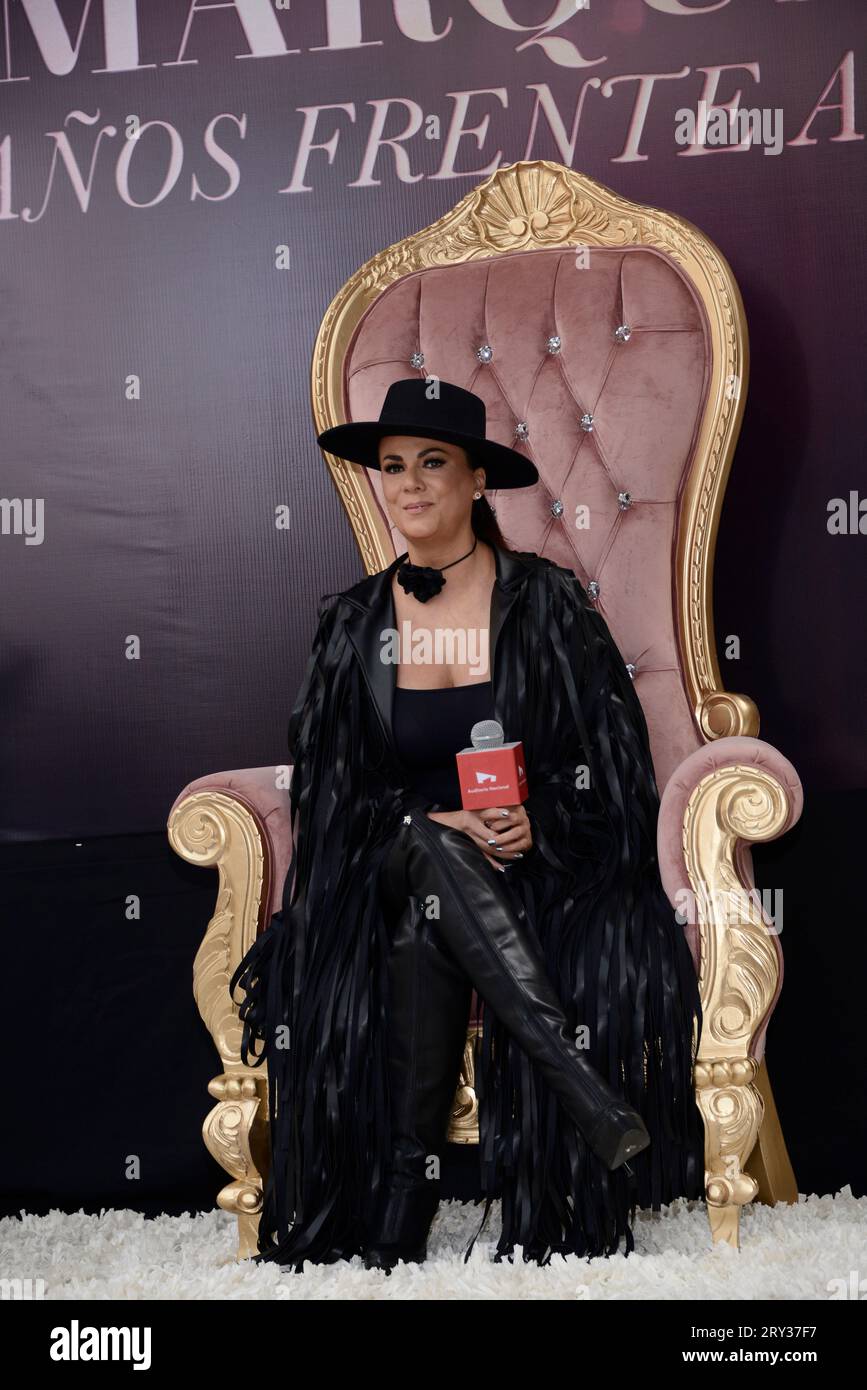 Mexico City, Mexico. 27th Sep, 2023. Singer Edith Marquez attends a press conference to promote their tour ‘ 25 years in front of you' (25 Años Frente a ti) to celebrate 25 years of their career as singer at National Auditorium. on September 27, 2023 in Mexico City, Mexico. (Photo by Carlos Tischler/Eyepix/Sipa USA) Credit: Sipa USA/Alamy Live News Stock Photo