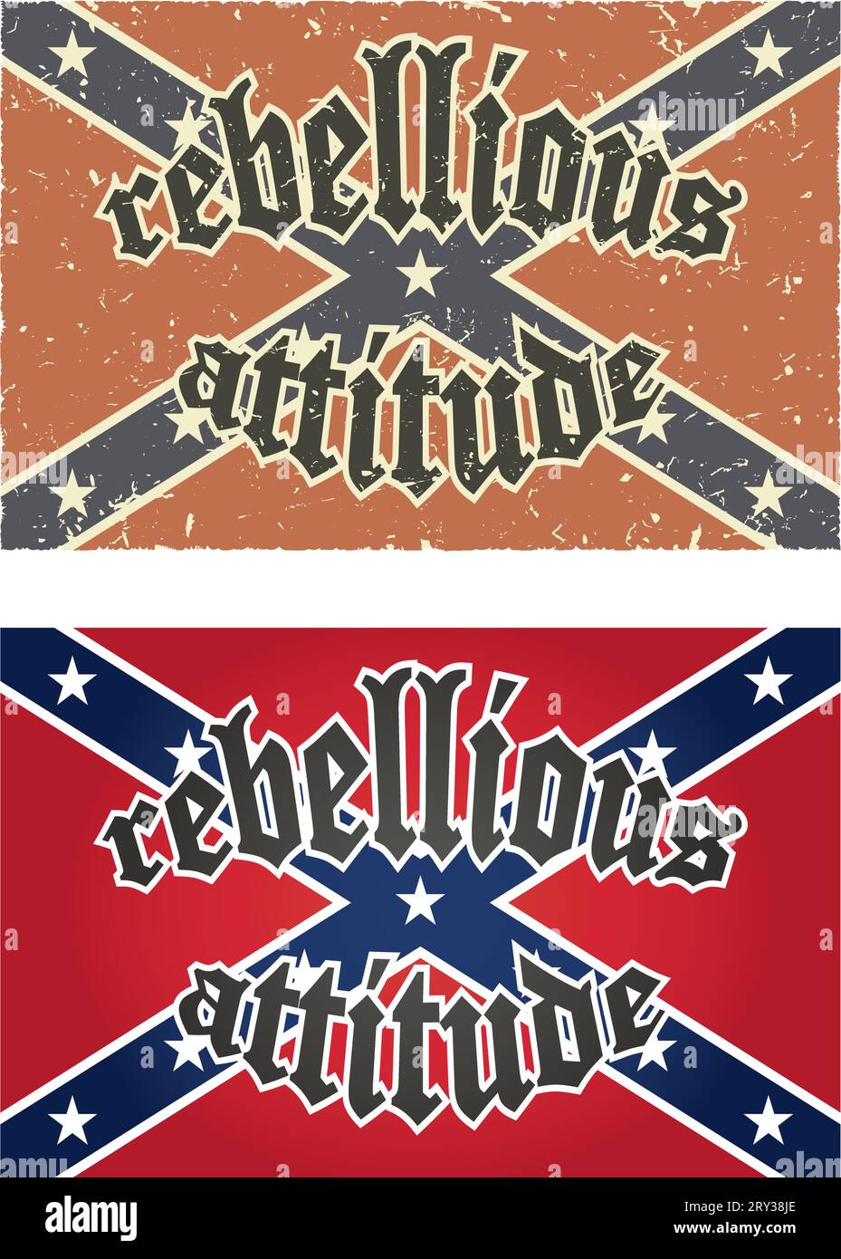 Rebellious attitude-confederate rebel flags Stock Vector