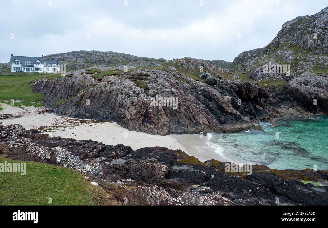 The world’s largest known boulder at Clachtoll in Scotland Stock Photo