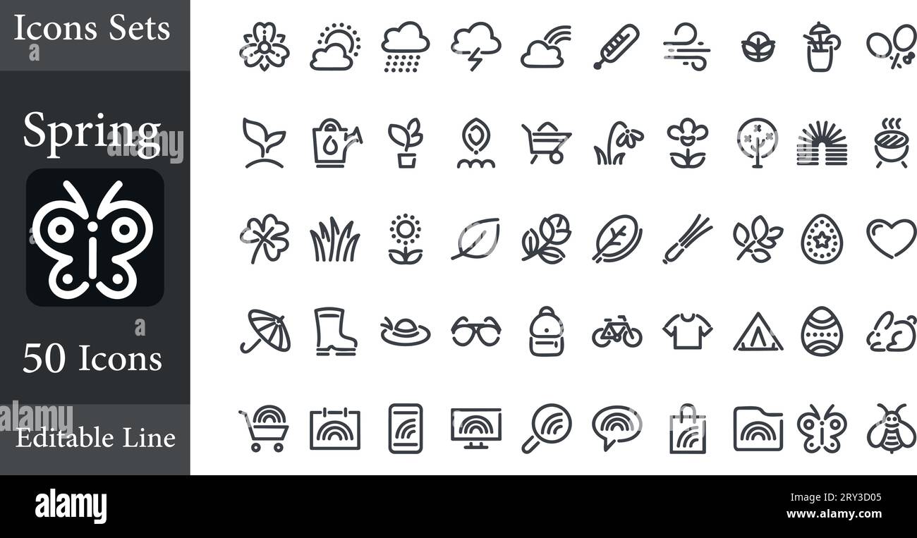 set of Spring icons vectors Stock Vector Image & Art - Alamy