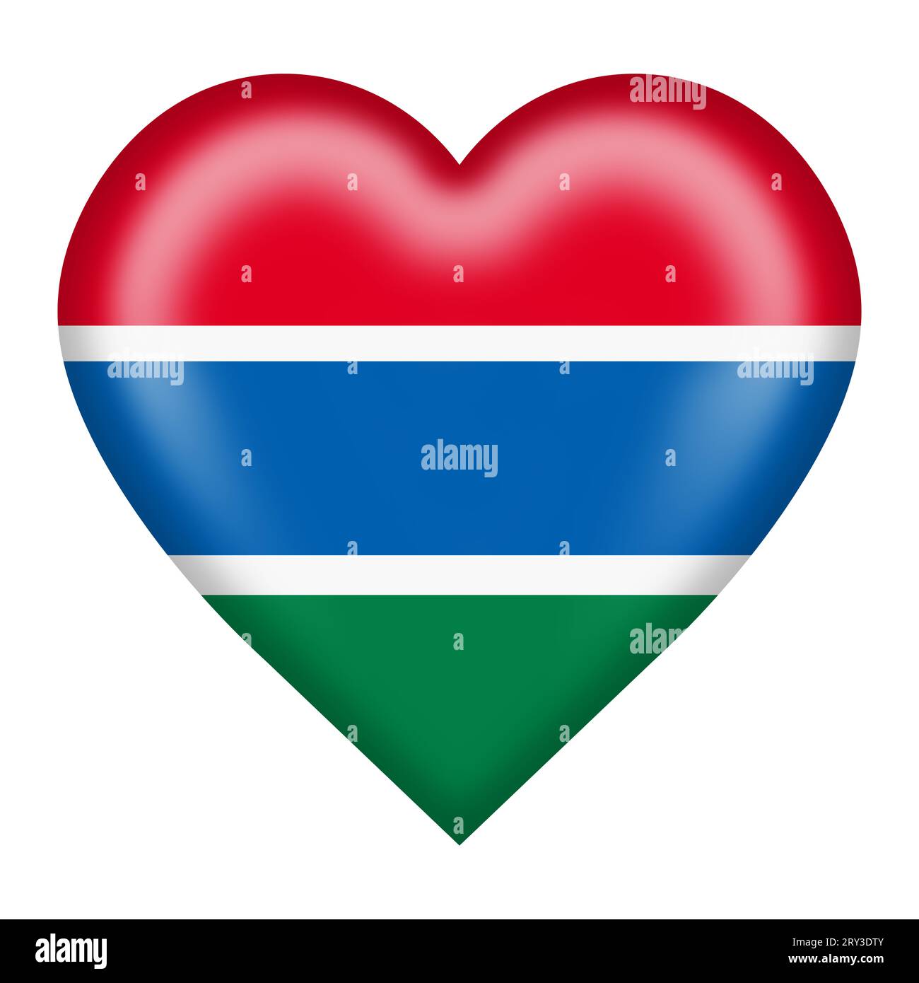 Gambia flag heart button with clipping path 3d illustration Stock Photo ...