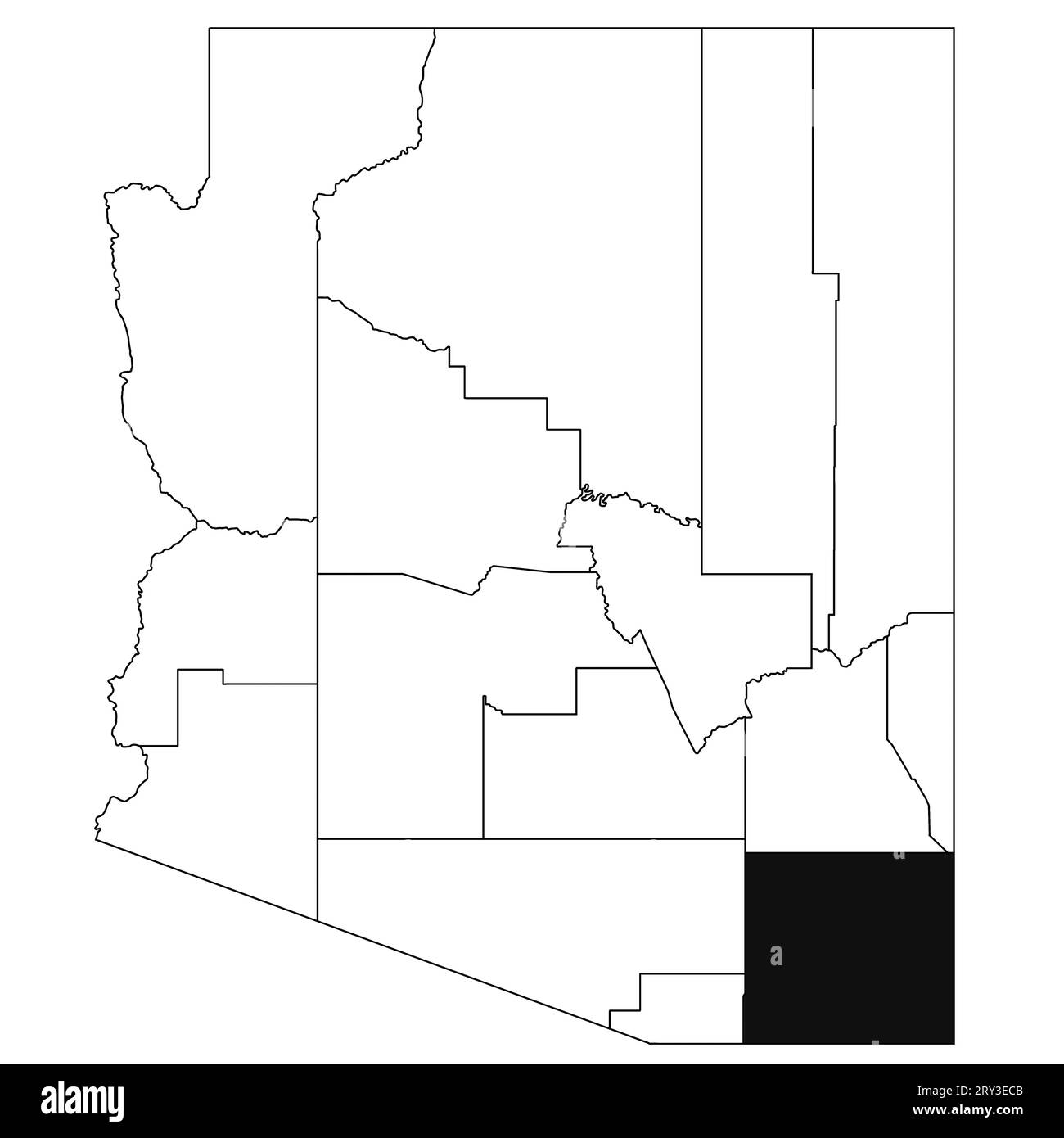 Map of cochise County in Arizona state on white background. single