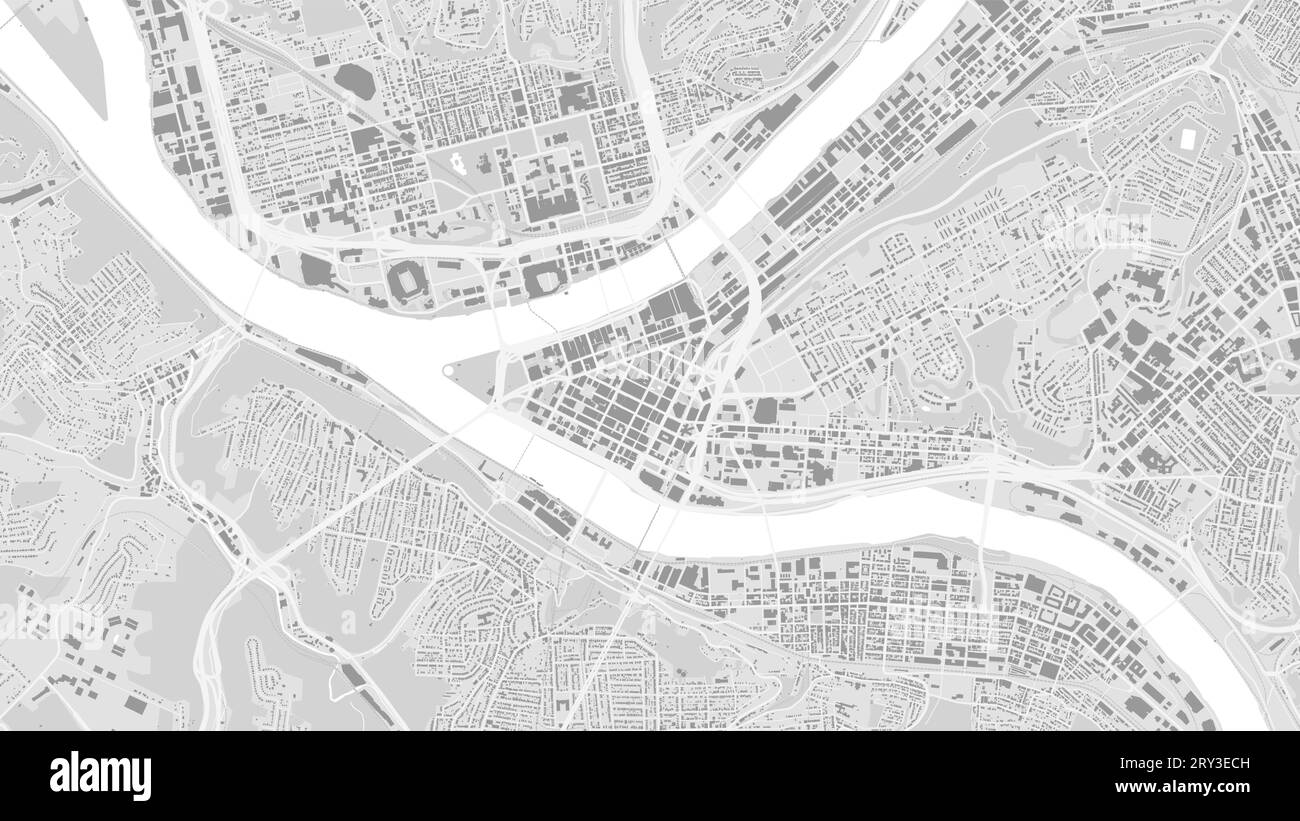 Background Pittsburgh map Pennsylvania - Background Pittsburgh Map Pennsylvania United States White And Light Grey City Poster Vector Map With Roads And Water Widescreen Proportion Digi 2RY3ECH 