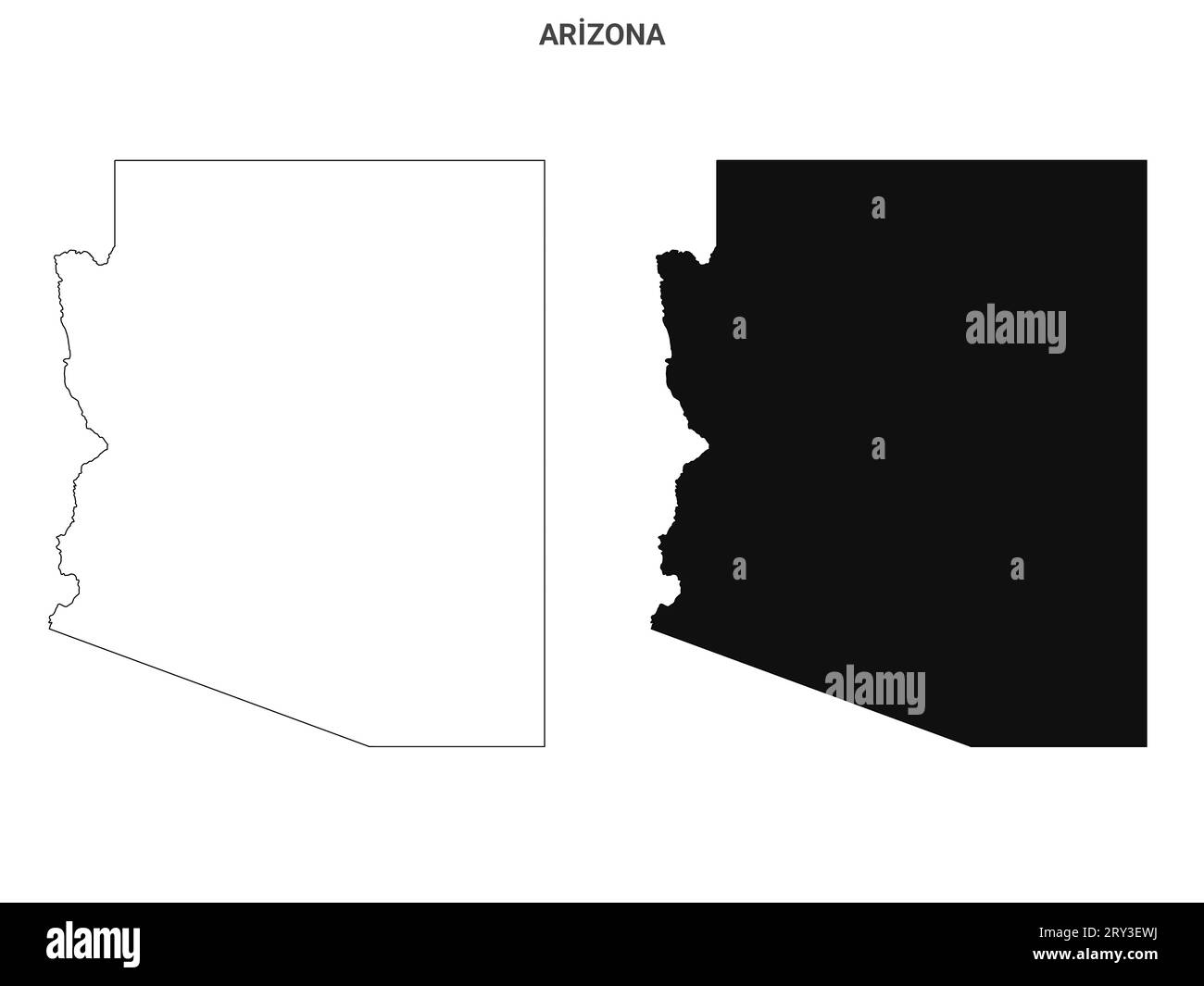 arizona-state-outline-county-map-set-united-states-stock-photo-alamy