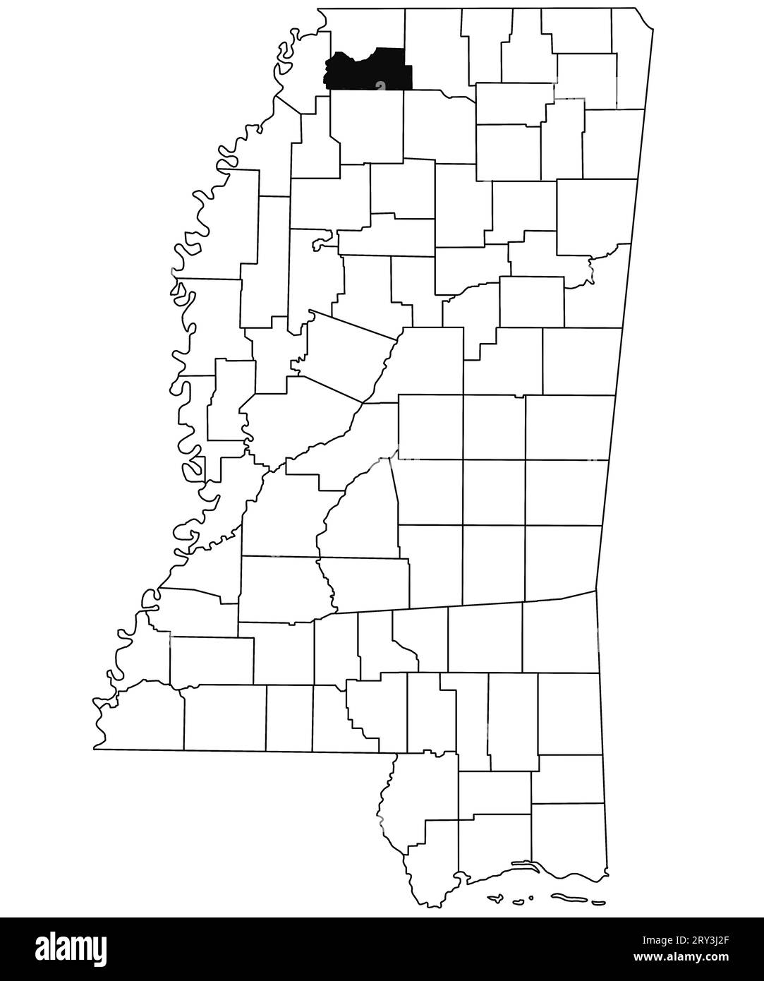 Tate county map Cut Out Stock Images & Pictures Alamy
