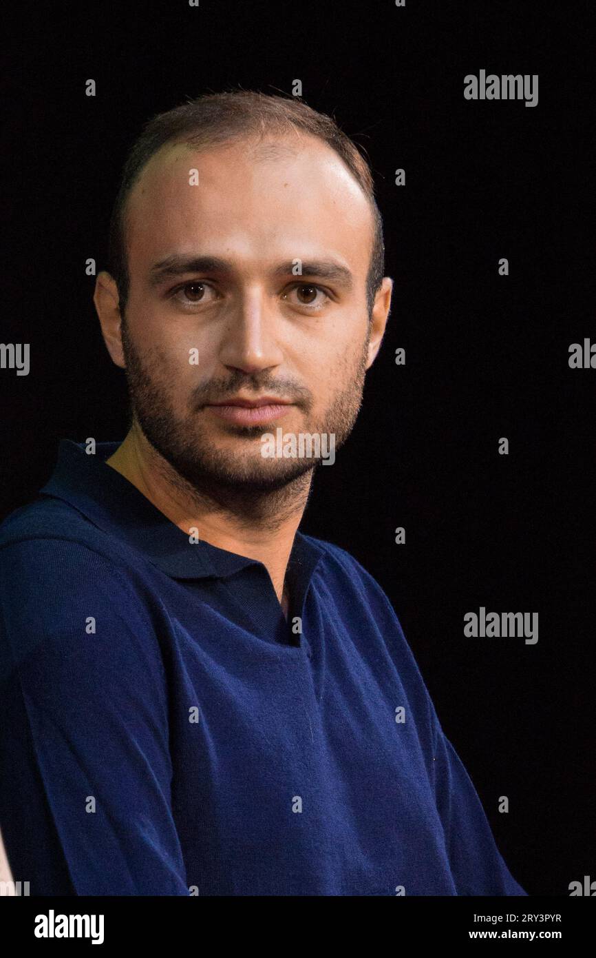 Torino, Italy. 28th Sep, 2023. Andrea Chirolli, co-founder & CEO of Futura, on the stage of 2023 Italian Tech Week. Credit: Marco Destefanis/Alamy Live News Stock Photo