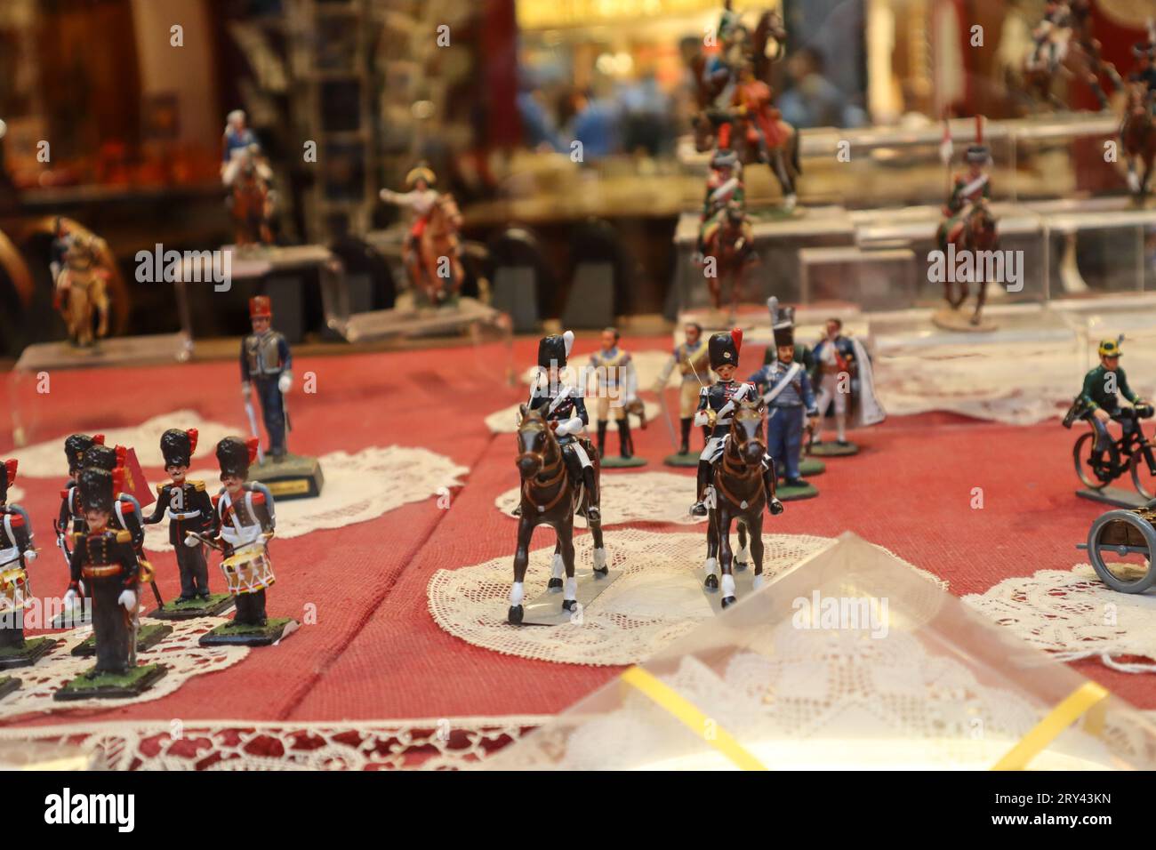 Toy Soldiers for sale in a shop in Brussels, Belgium. Stock Photo