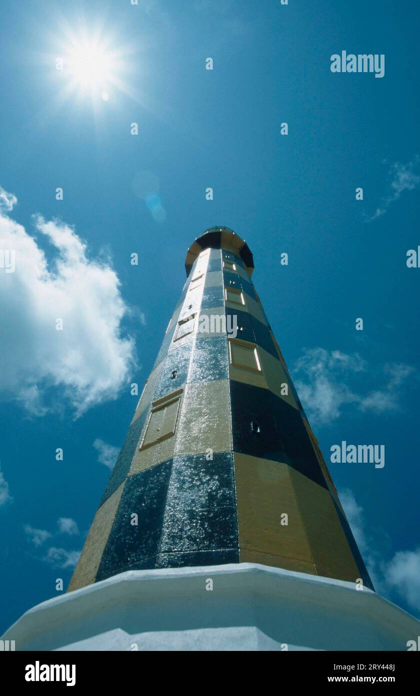 Lighthouse, Punta el Faro, Cayo Paredon Grande, Cuba Stock Photo
