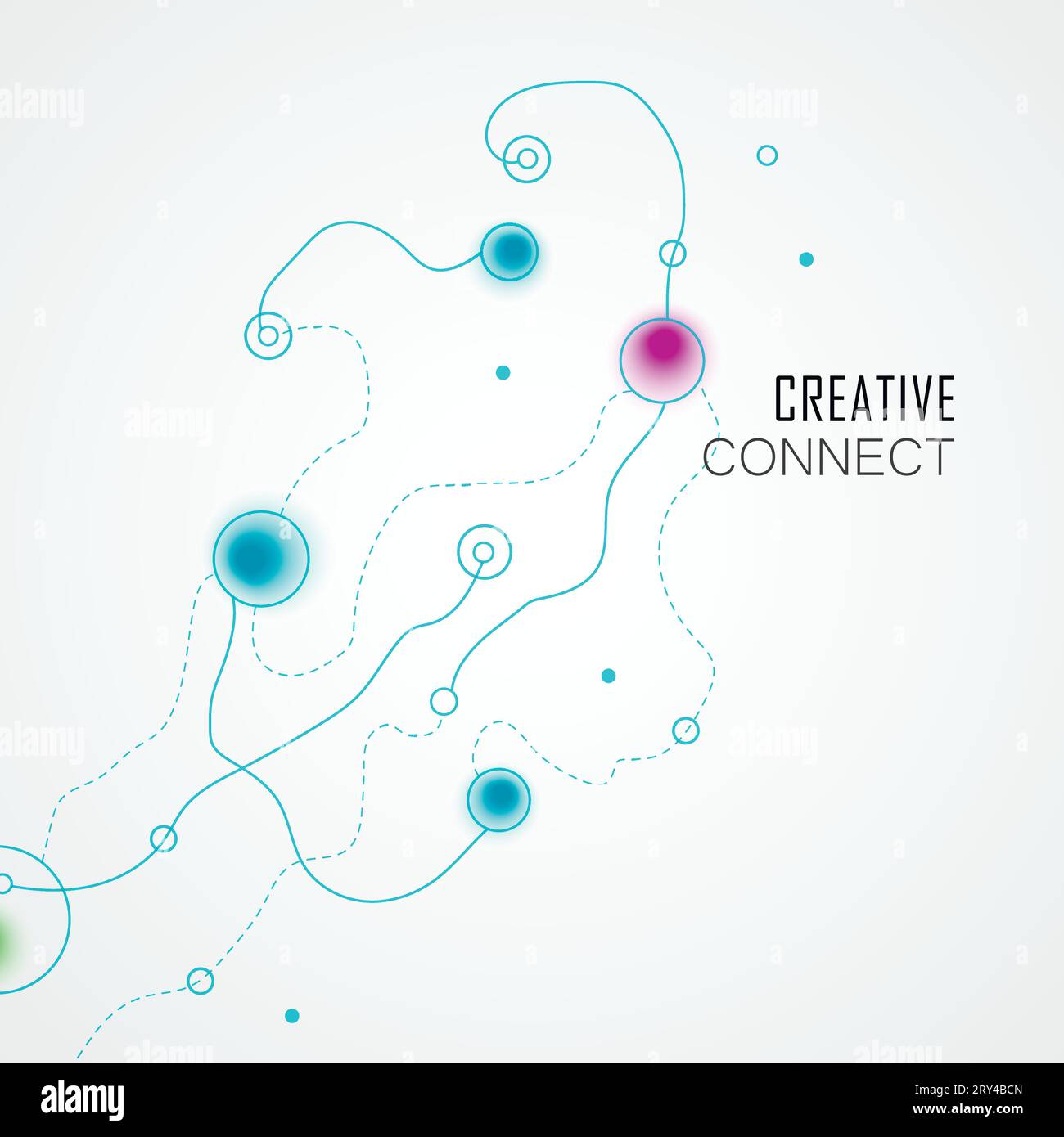 Abstract graphic design with connection background. Vector color illustration structure. Smooth wavy lines Stock Vector
