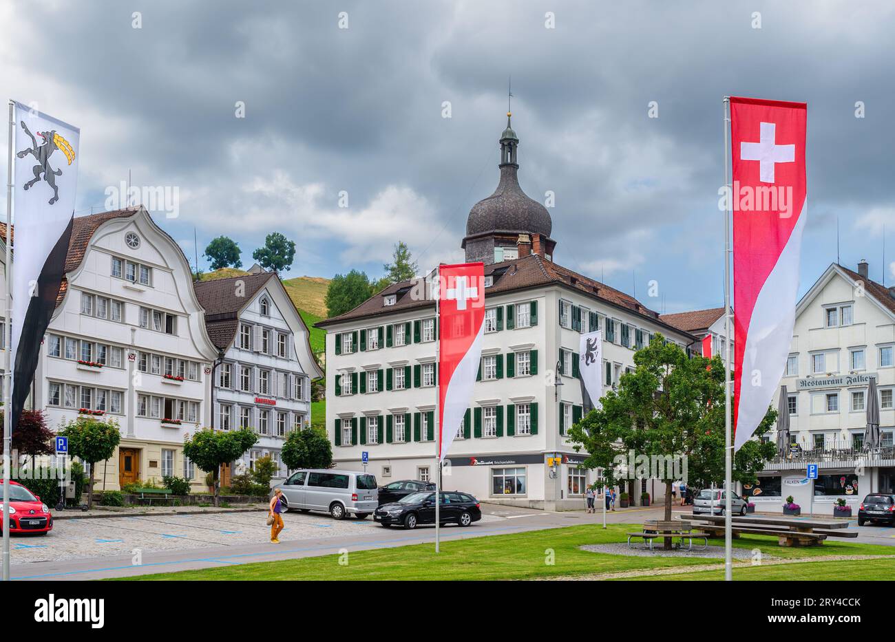 Gais, Switzerland - July 4, 2023: Gais is a small town in the Mittelland of the canton of Appenzell Ausserrhoden in Switzerland. Stock Photo