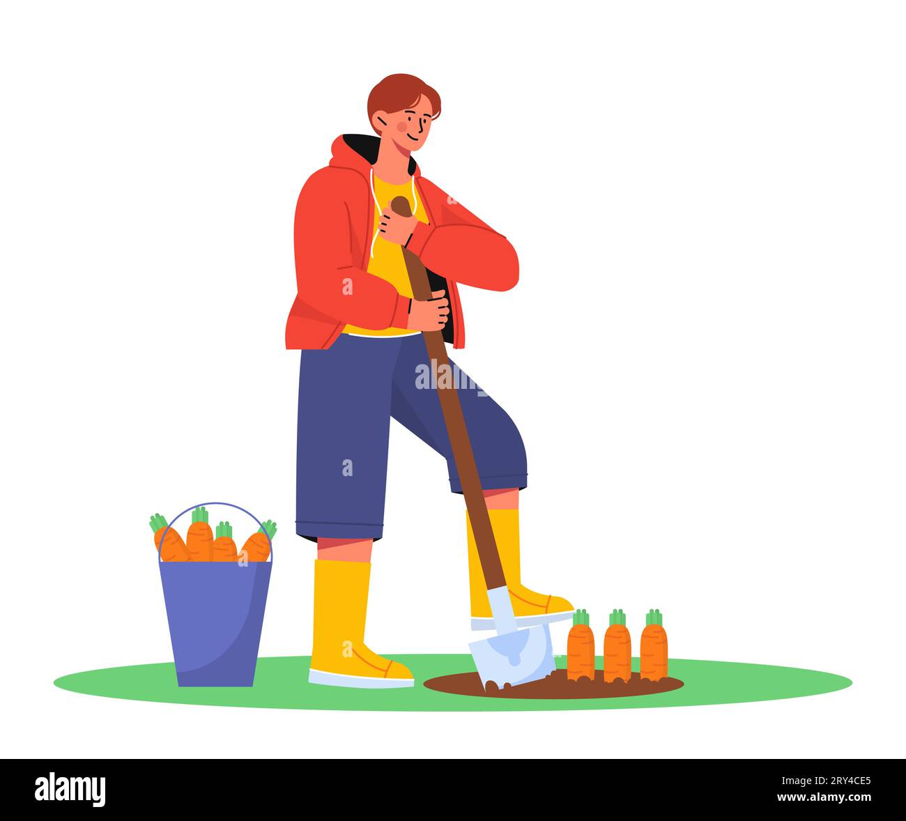 People with farm work vector concept Stock Vector