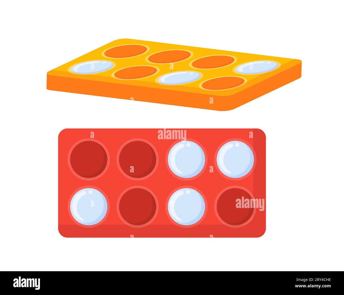 Ice plastic trays vector concept Stock Vector