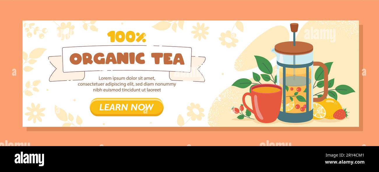 Banner with tea vector concept Stock Vector Image & Art - Alamy