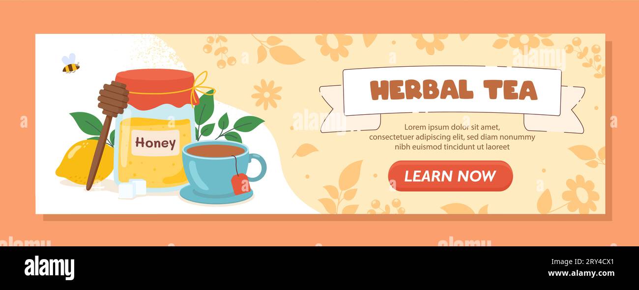 Banner with tea vector concept Stock Vector