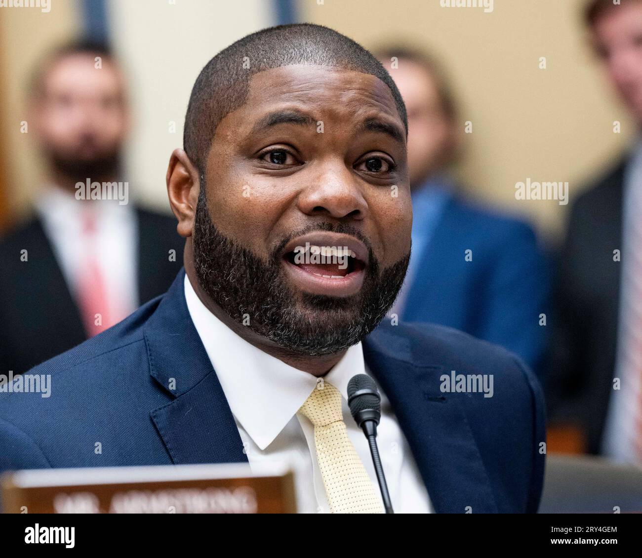 September 28, 2023, Washington, District of Columbia, USA: U.S. Representative BYRON DONALDS (R-FL) speaking at a House Committee Oversight and Accountability Committee hearing titled ''The Basis for an Impeachment Inquiry of President Joseph R. Biden Jr.'' at the U.S. Capitol. (Credit Image: © Michael Brochstein/ZUMA Press Wire) EDITORIAL USAGE ONLY! Not for Commercial USAGE! Stock Photo