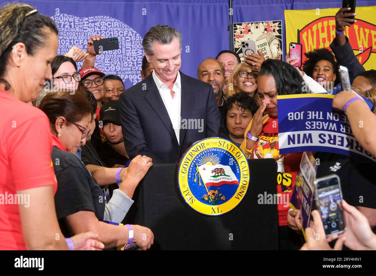 Los Angeles United States 28th Sep 2023 California Governor Gavin 