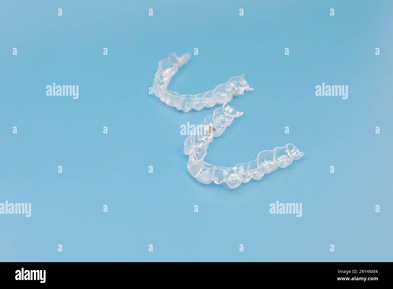 Night mouth guard. Transparent dental aligners for maxillary and