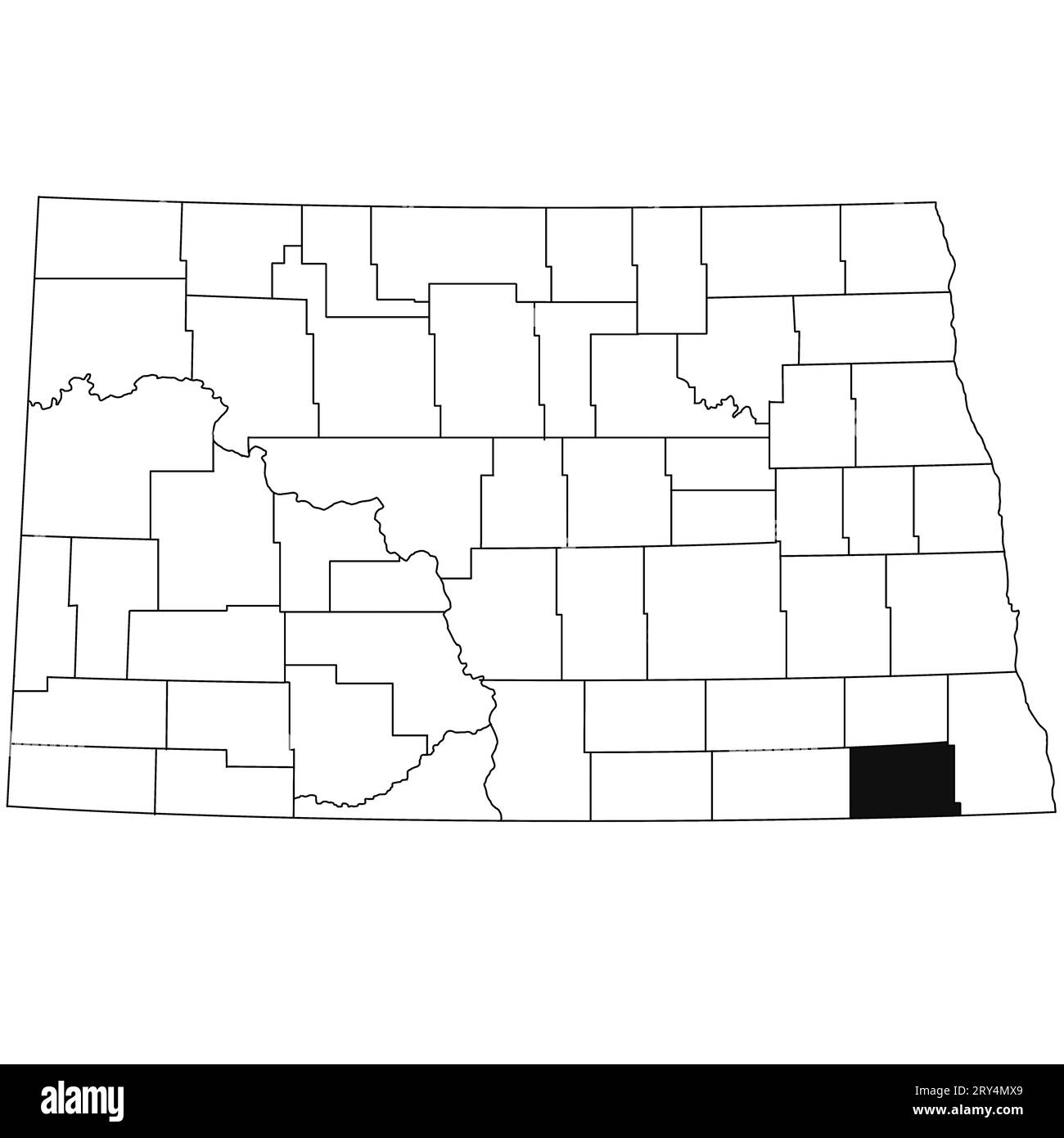 Map of Sargent County in North Dakota state on white background. single