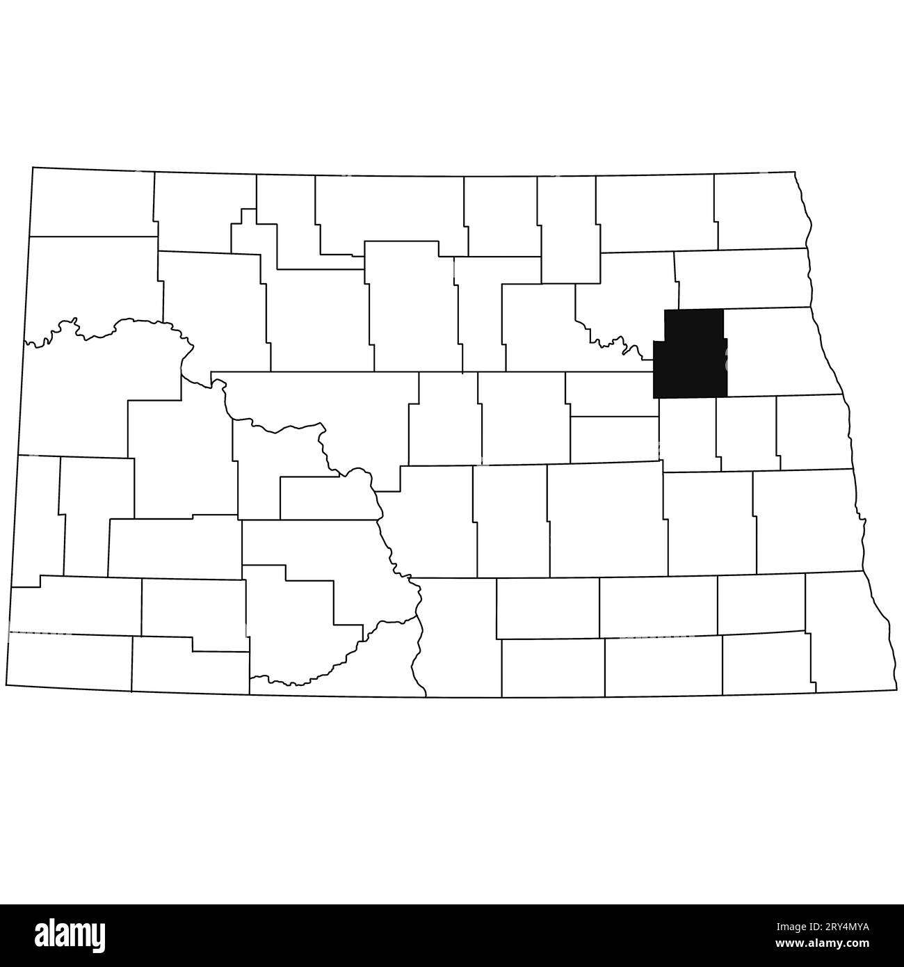 Map of Nelson County in North Dakota state on white background. single County map highlighted by