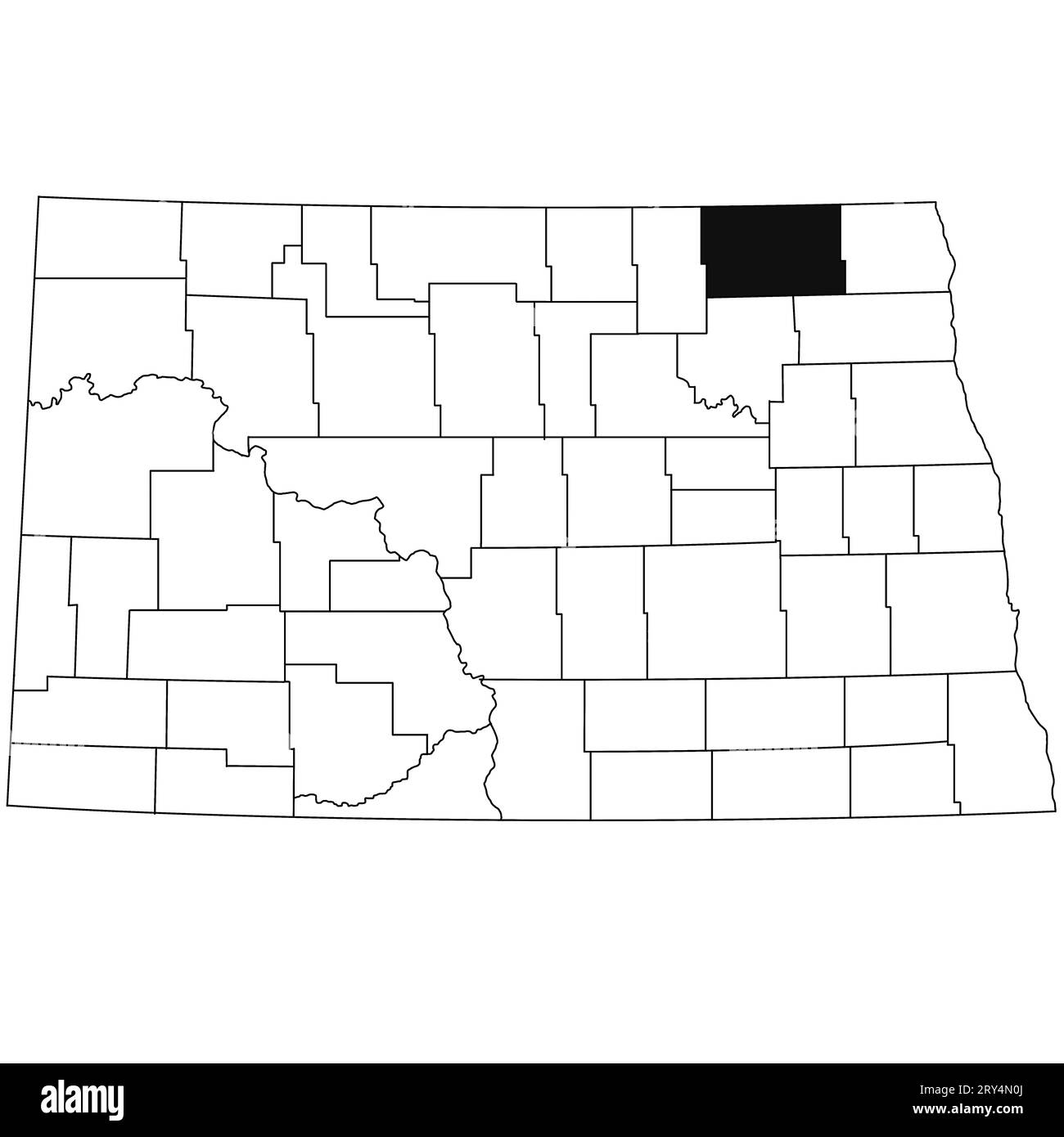 Map of cavalier County in North Dakota state on white background ...