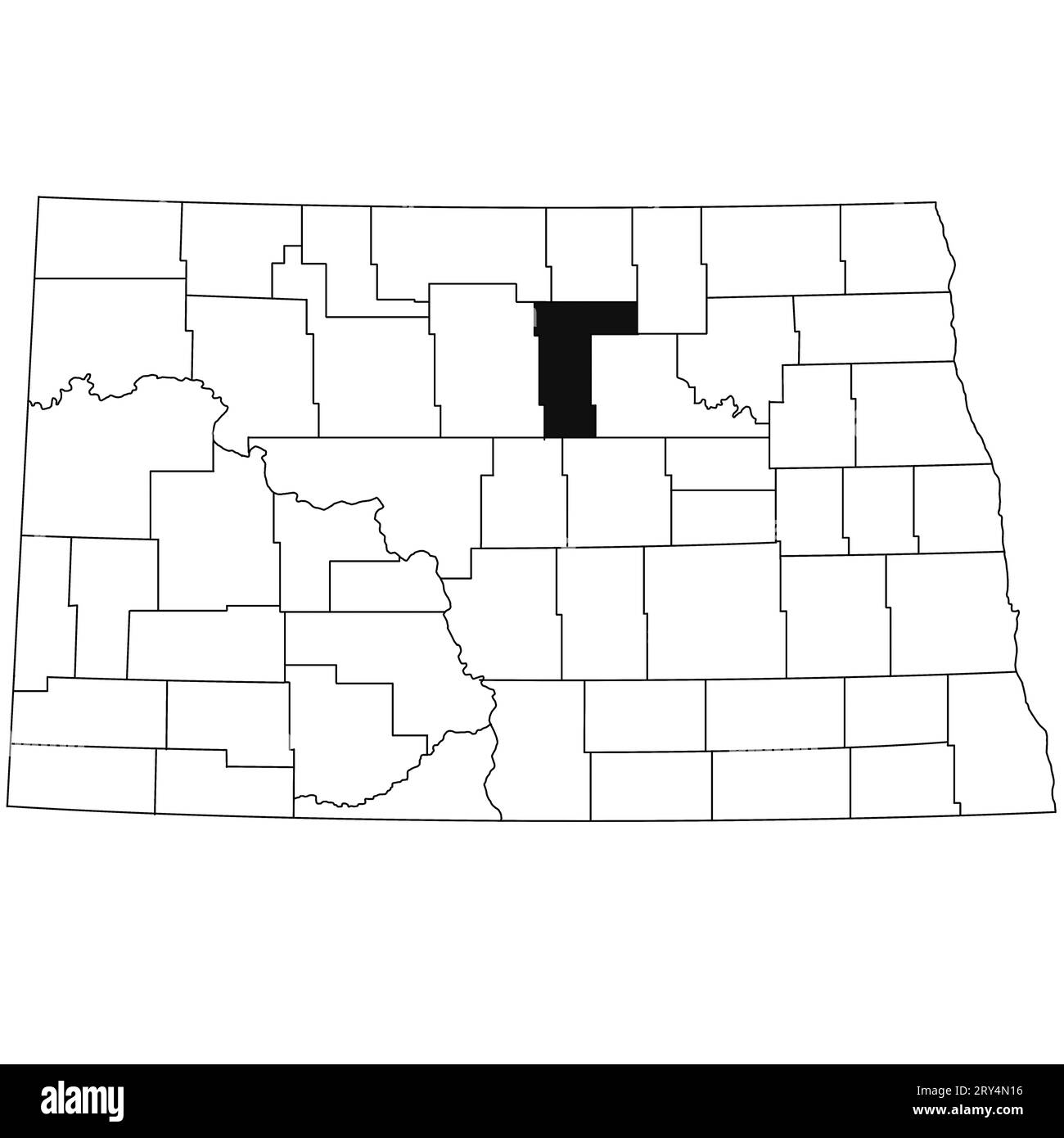 Map of Pierce County in North Dakota state on white background. single