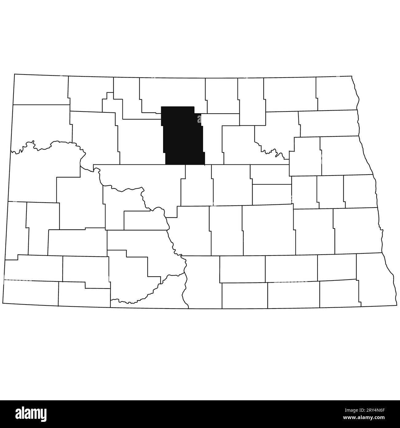 Map of McHenry County in North Dakota state on white background. single