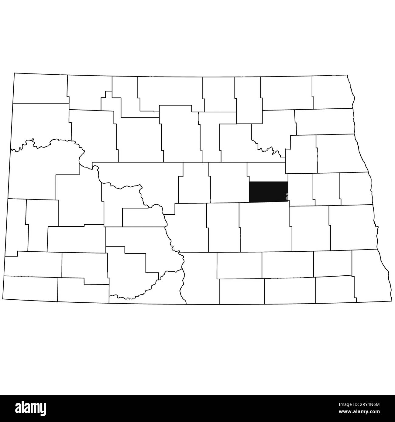 Map of foster County in North Dakota state on white background. single