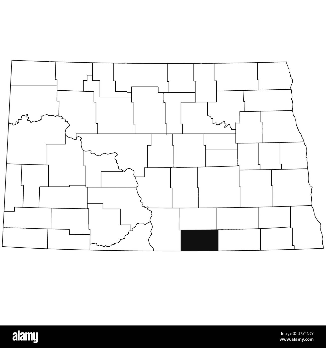 Map of McIntosh County in North Dakota state on white background