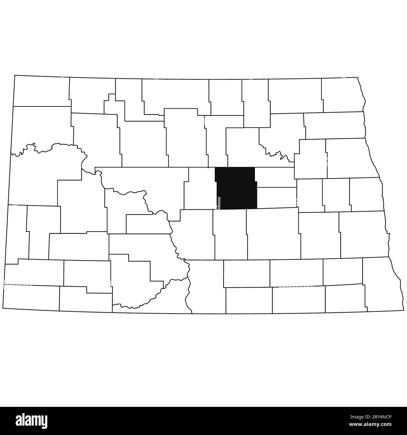 Map of Wells County in North Dakota state on white background. single