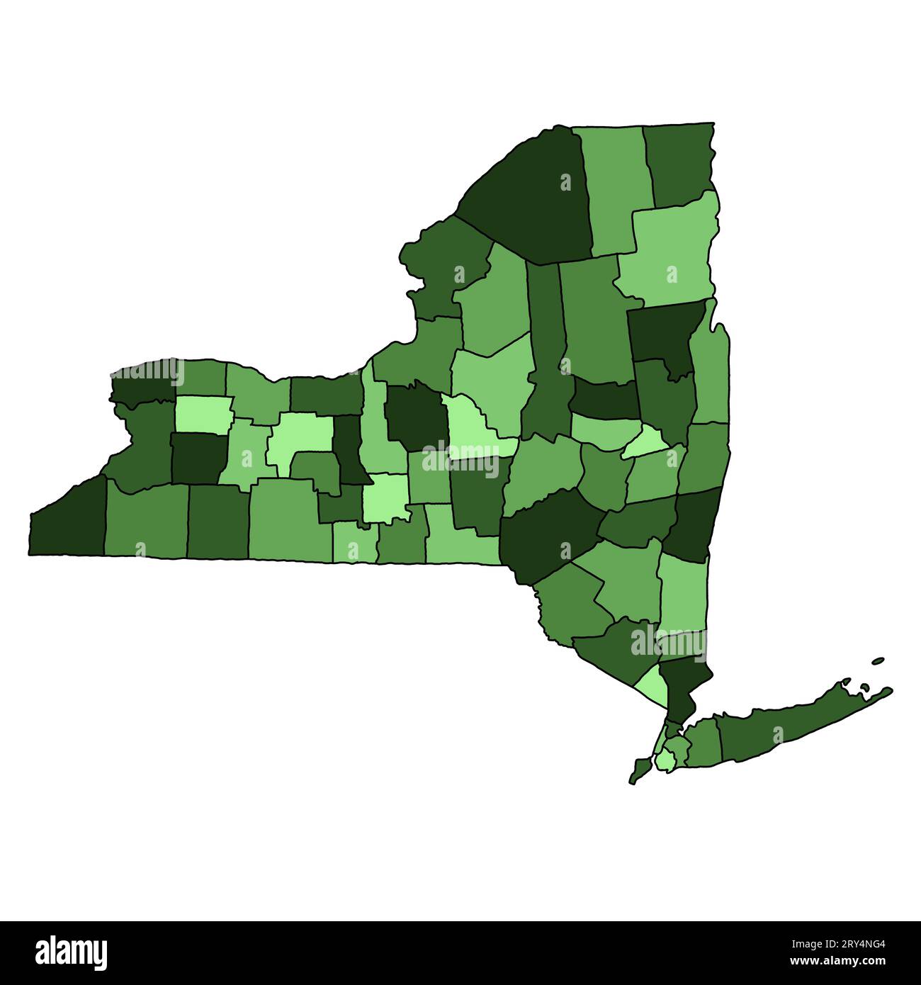 colourful map of New York State. New York Counties map, Newyork blank map for design ,copy space