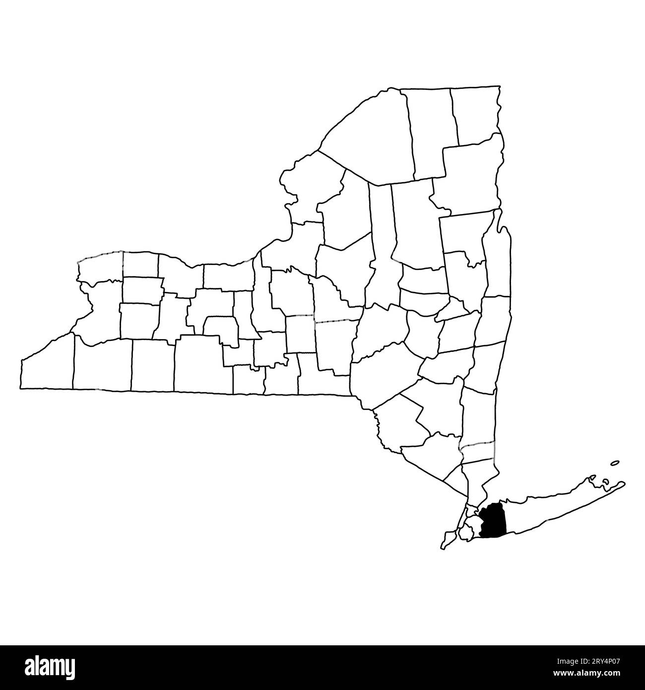 Map of Nassau County in New York state on white background. single County map highlighted by