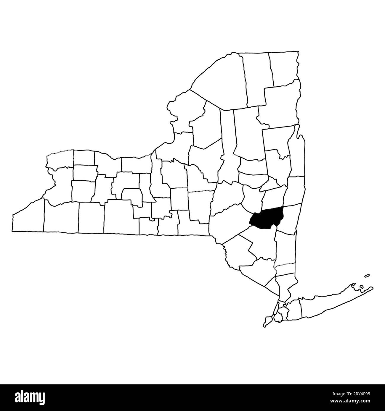 Map of Greene County in New York state on white background. single