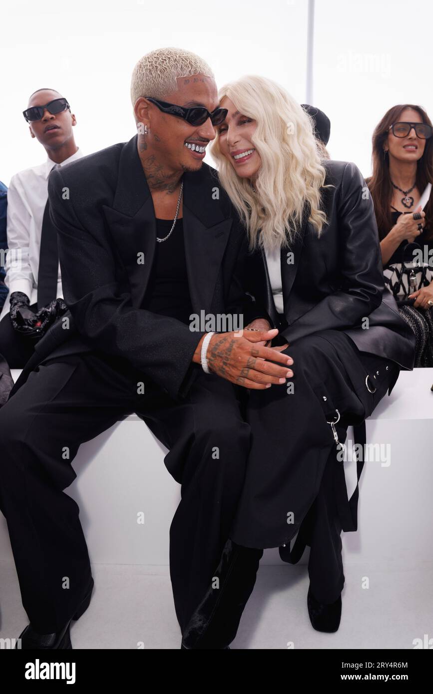 Alexander Edwards, left, and Cher attend the Givenchy Spring/Summer