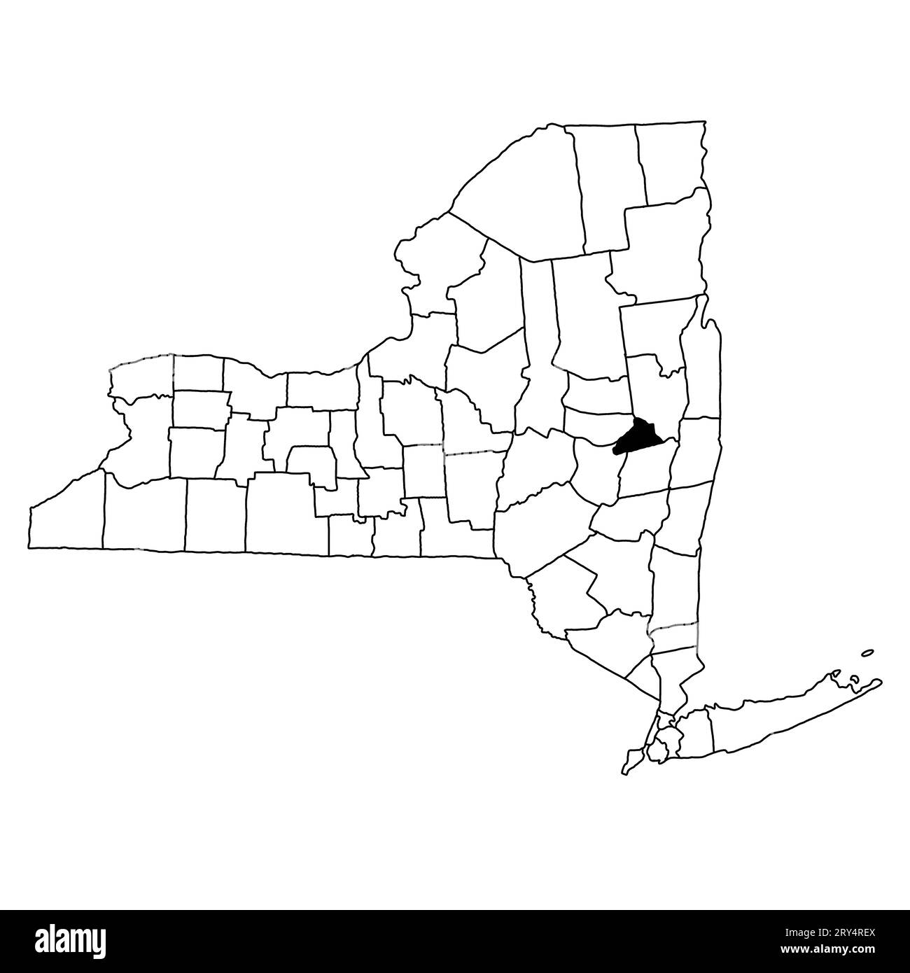 Map of Schenectady County in New York state on white background. single