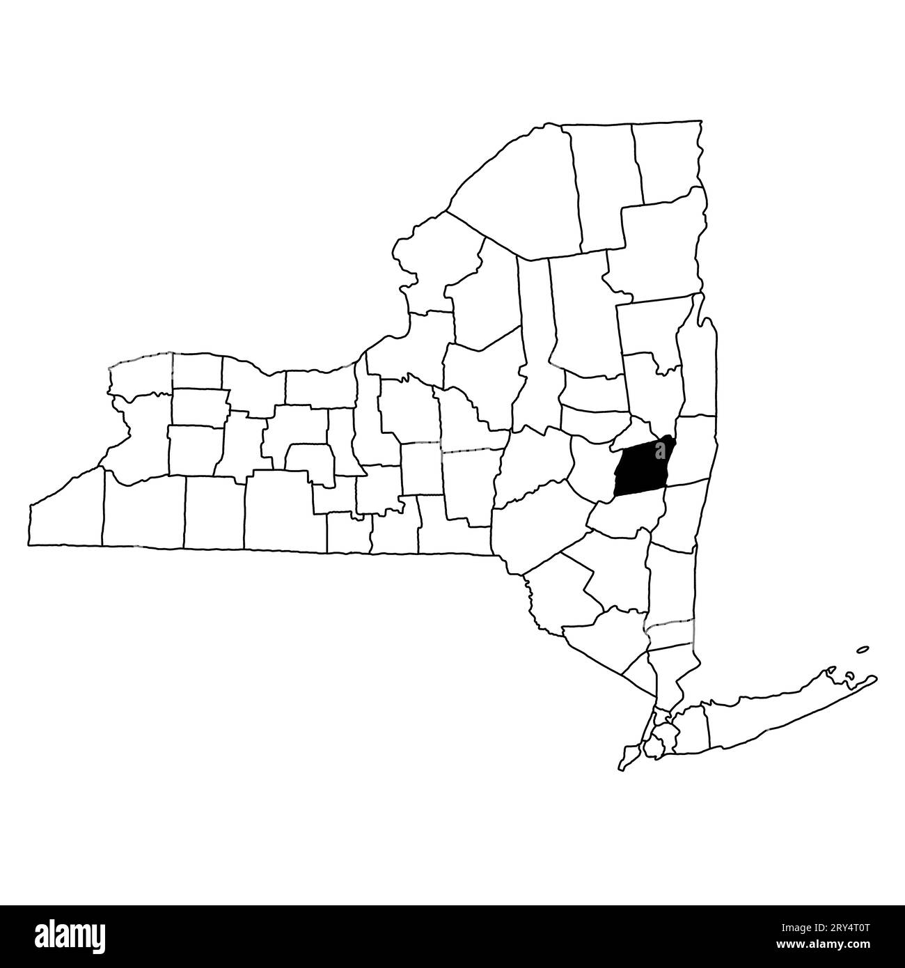 Map of Albany County in New York state on white background. single County map highlighted by