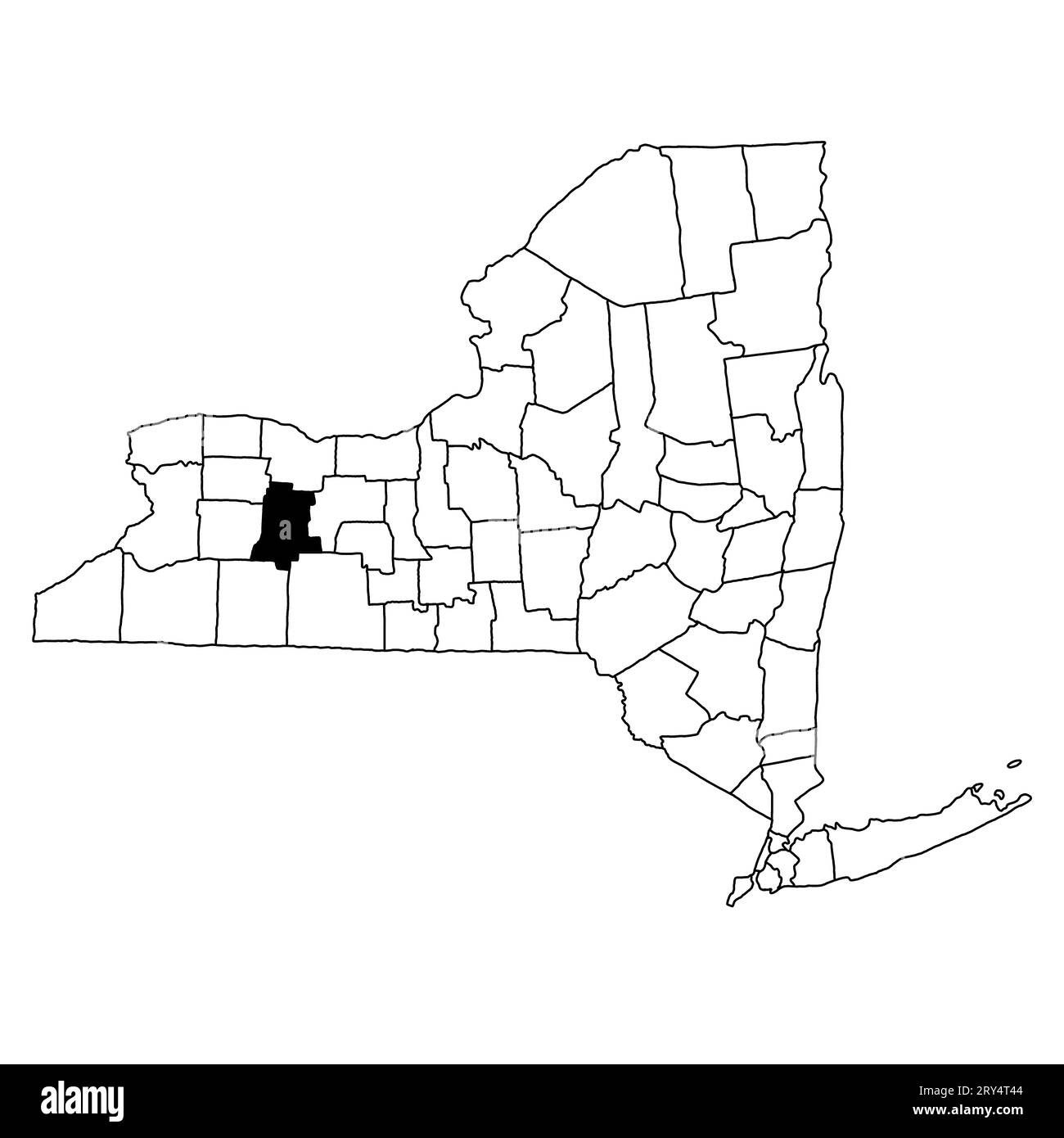 Map of Livingston County in New York state on white background. single