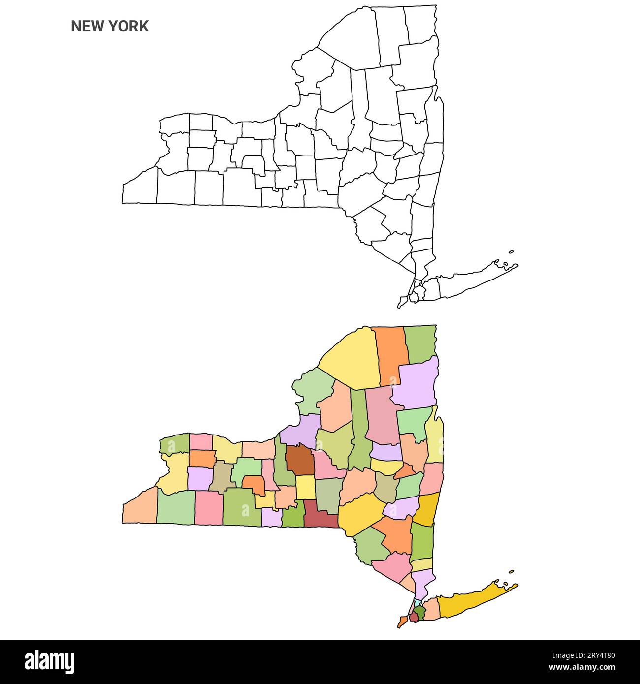 two new york map State of New - Two New York Map State Of New York Map Usa High Detailed And Multiple Maps Of New York Map Empty Map 2RY4T80