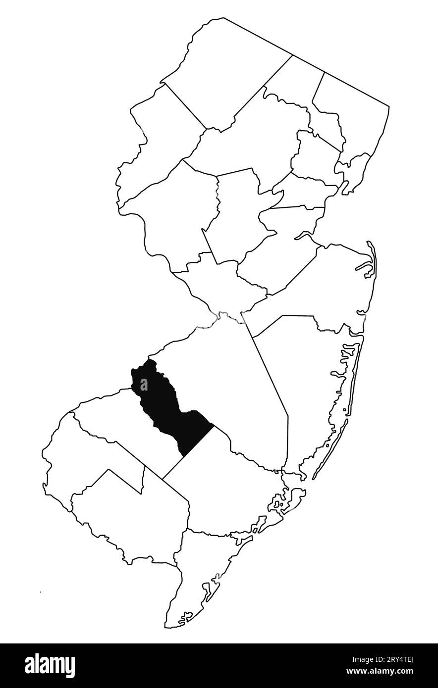 Map of Camden County in new jersey state on white background. single