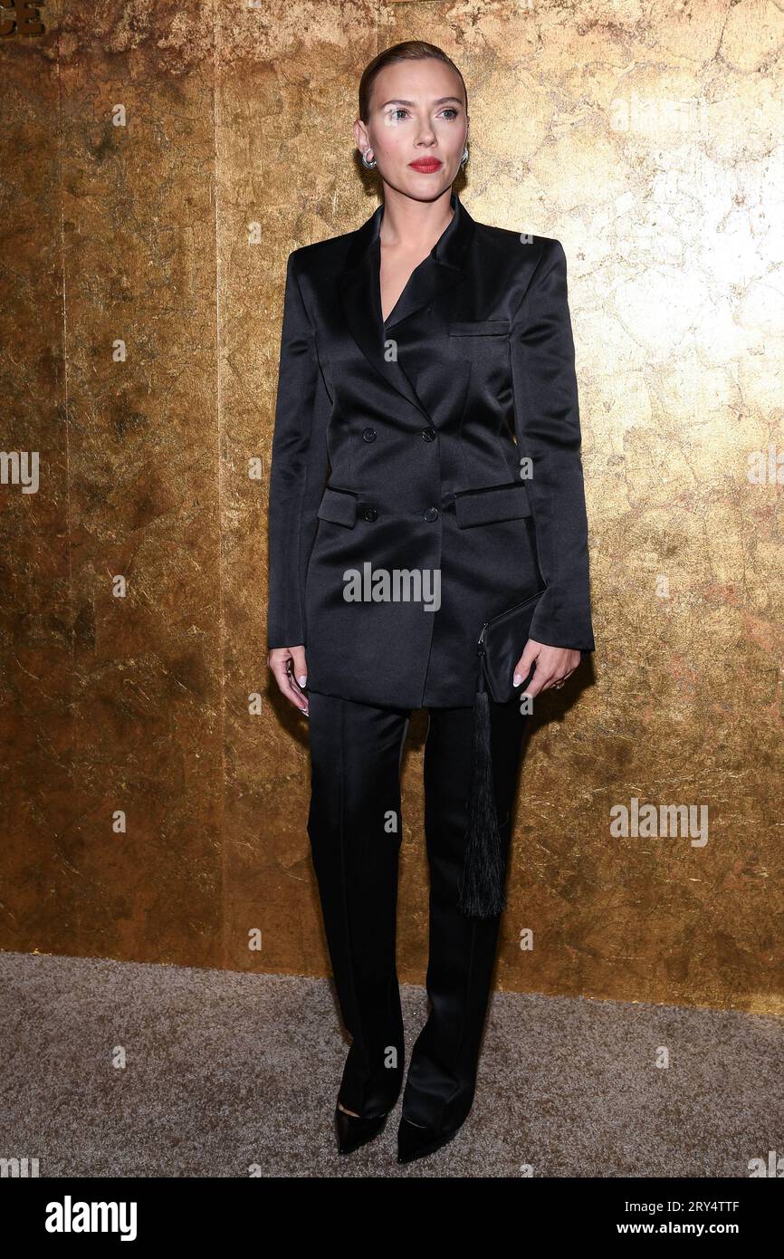 New York, USA. 28th Sep, 2023. Scarlett johansson walking on the red