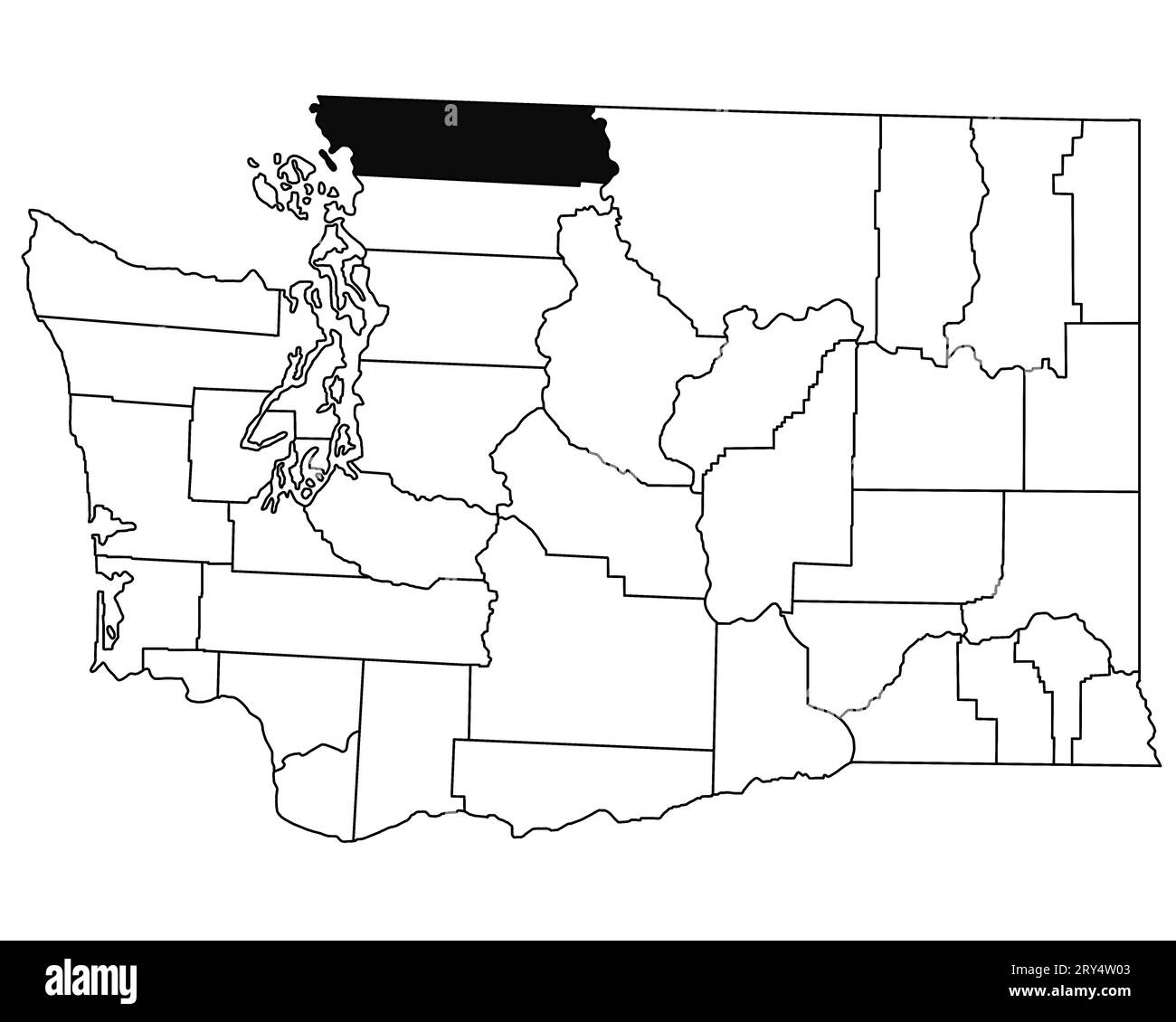 Map of Whatcom County in Washington DC state on white background ...