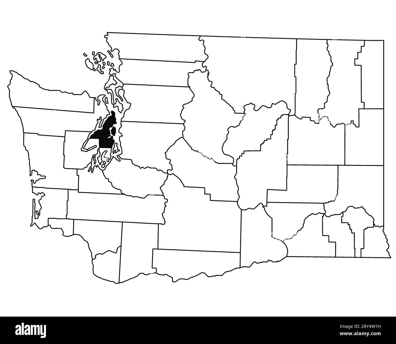 Map of kitsap County in Washington DC state on white background. single