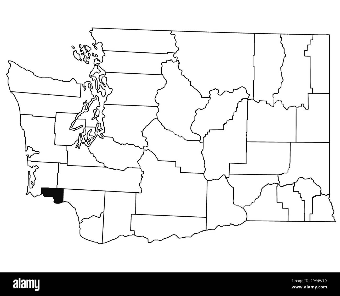 Map of wahkiakum County in Washington DC state on white background